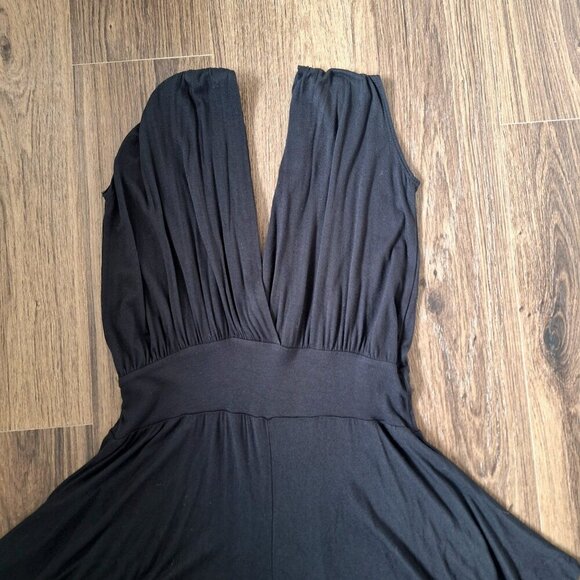 💙 Yo Black Harem Wide Leg Stretchy Ultra Soft Jumpsuit Rayon Boho Casual Size S - Picture 5 of 9